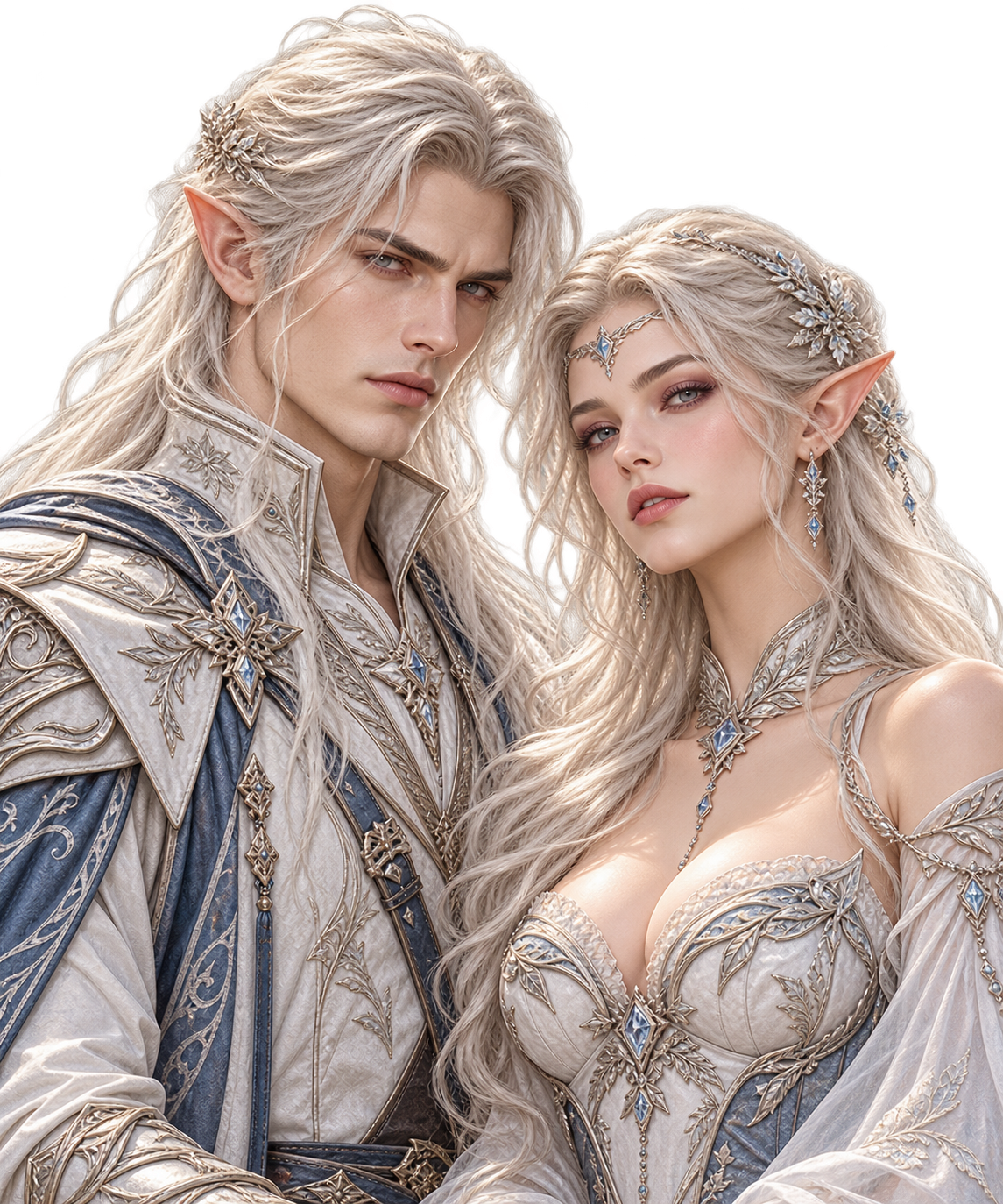 Un homme et une femme Elfes Blancs