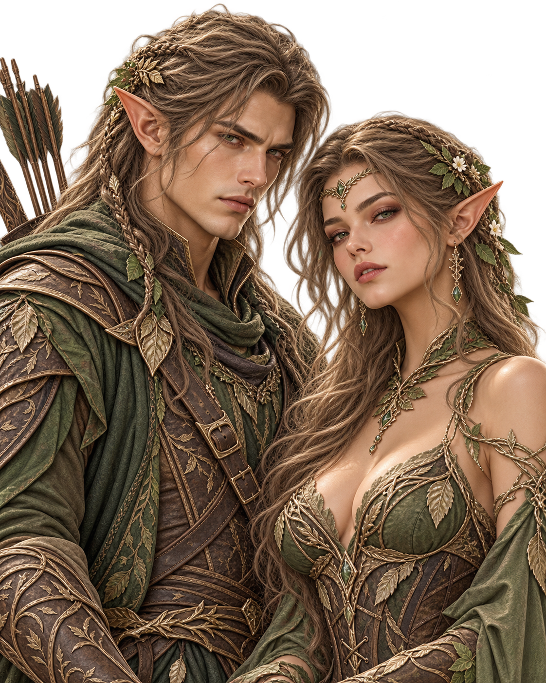 Un homme et une femme Elfes des Bois